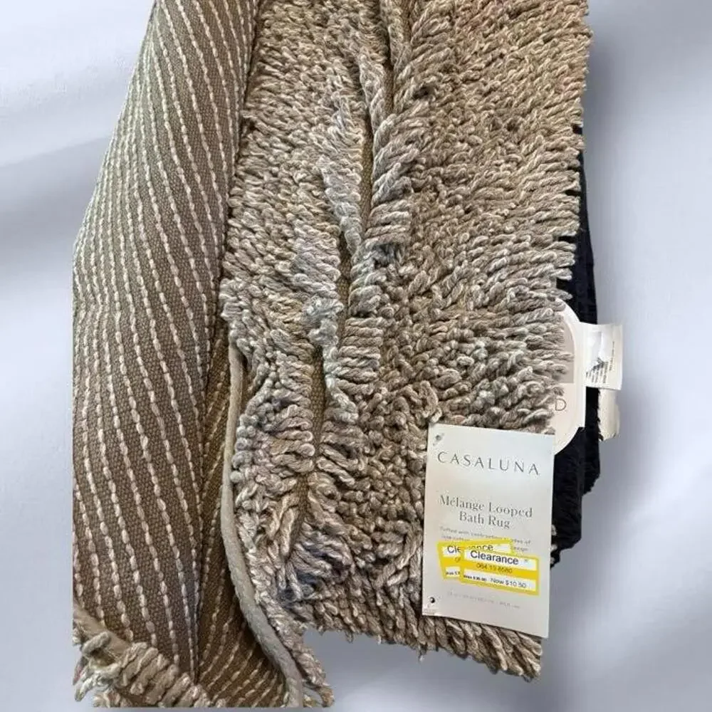 New Casaluna Melange Looped Bath Rug Tan with Light Tan 21x34 Inches